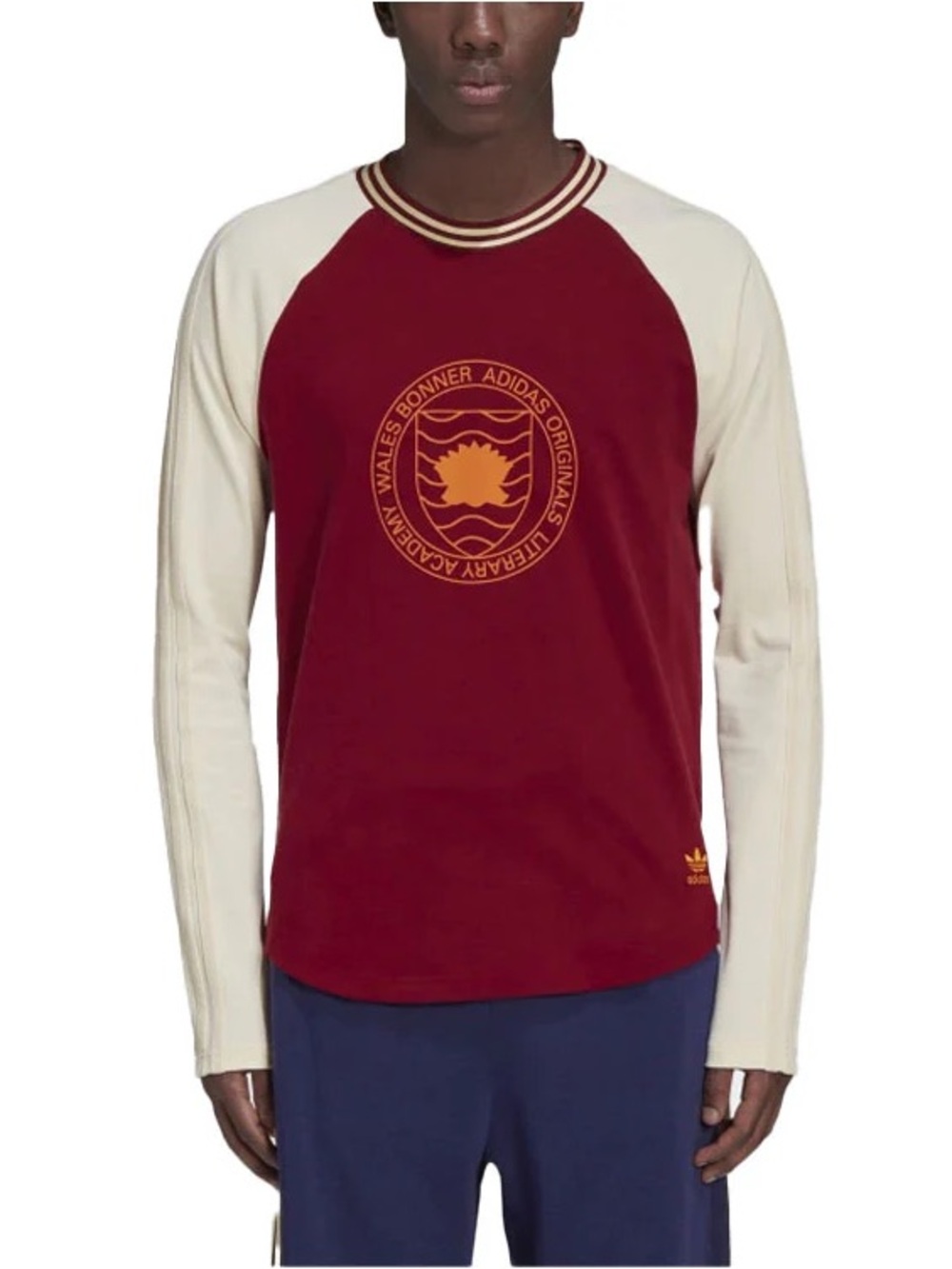 ADIDAS X WALES BONNER Graphic Long-Sleeve T-Shirt Collegiate Burgundy XS NWT